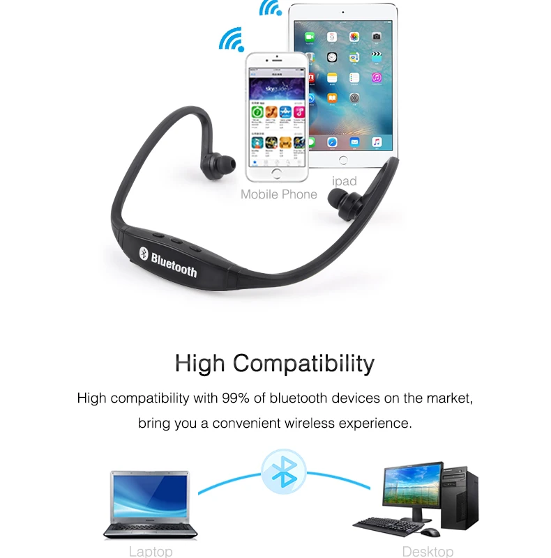 IBESI S9, Bluetooth наушники, беспроводные наушники, Bluetooth гарнитура, свободные руки, спортивные наушники с микрофоном для iPhone, Xiaomi, смартфона