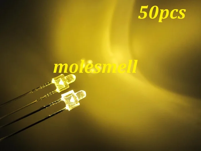

50pcs New 2mm round warm White Water Clear 12000MCD LED Bright white Leds Light