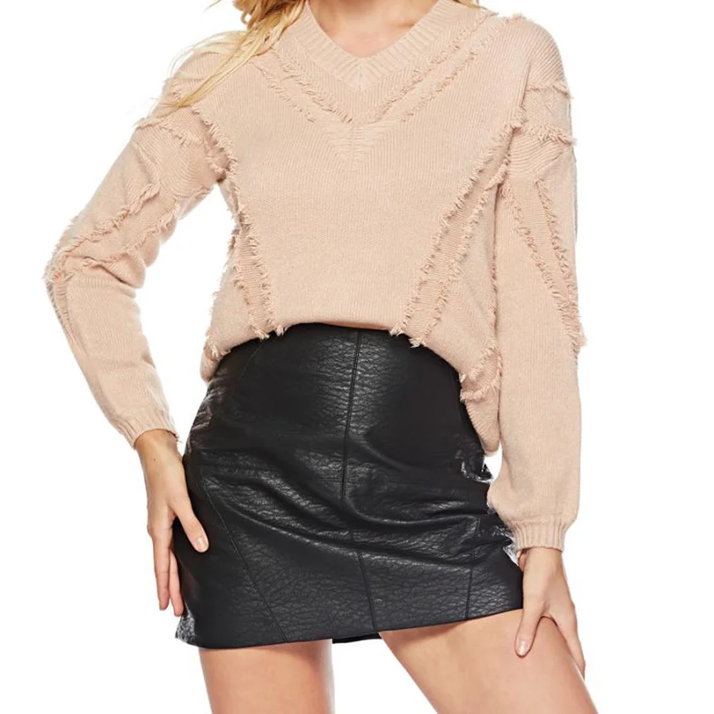 Joineles Autumn Winter Women Casual Sweaters 4 Solid Colors V Neck Long Sleeves Knitwear Pullovers Jumper Pull Femme Retro Tops | Женская
