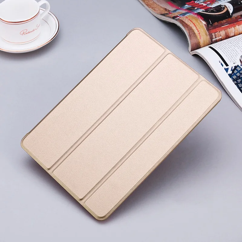 Чехол для нового iPad Air 3 и iPad Pro 10,5 дюймов ультра тонкий из искусственной кожи смарт-чехол трехслойная подставка функция автоматического сна/пробуждения - Цвет: Golden