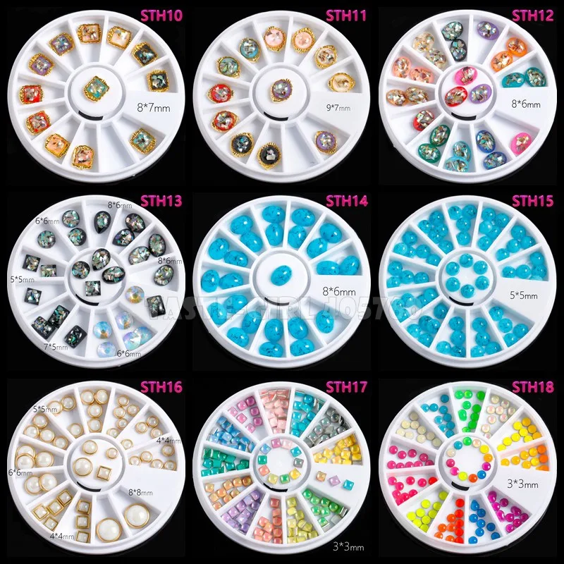 1 колесо разные цвета формы блестки плоская задняя сторона лимпид янтарная