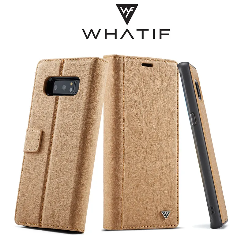 Кожаный чехол WHATIF для Samsung Galaxy Note 8 S8 Plus S7 Edge съемный флип с держателем карт iPhone X 6 6s