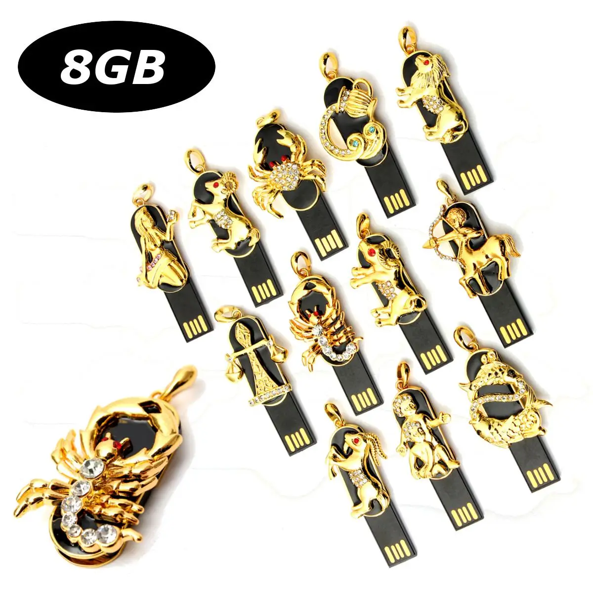 Bestrunner 8GB Кристалл 12 Зодиак Capricornus Скорпион весы знак модель флеш-накопитель USB 2,0 U диск
