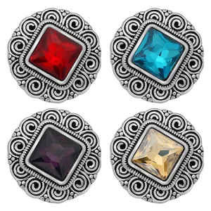 Новые Красочные цветные квадратные Стразы с цветочным узором 18 мм застежки для браслетов ювелирные изделия оптом KZ3232