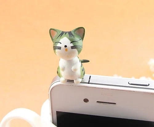 Прекрасный 3D зеленый Chi's Cat мобильный телефон, Ушная пробка, пробка для наушников, анти-разъем, пылезащитная Заглушка для всех 3,5 мм наушников, пылезащитная заглушка