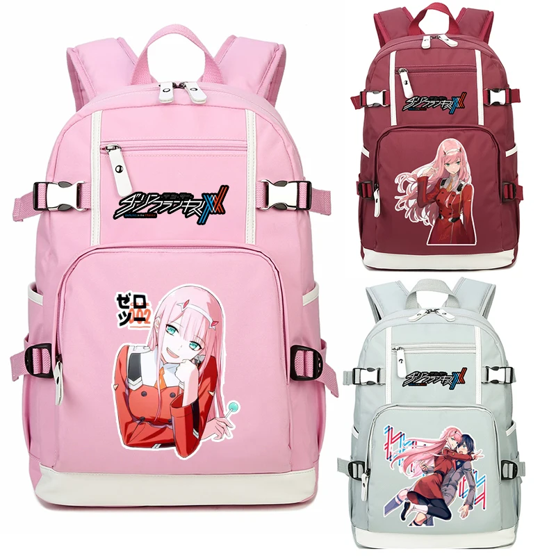 Женская розовая сумка для книг Dear in the FRANKXX, школьные ранцы из ткани Оксфорд для девочек-подростков, два дорожных рюкзака, рюкзак для ноутбука