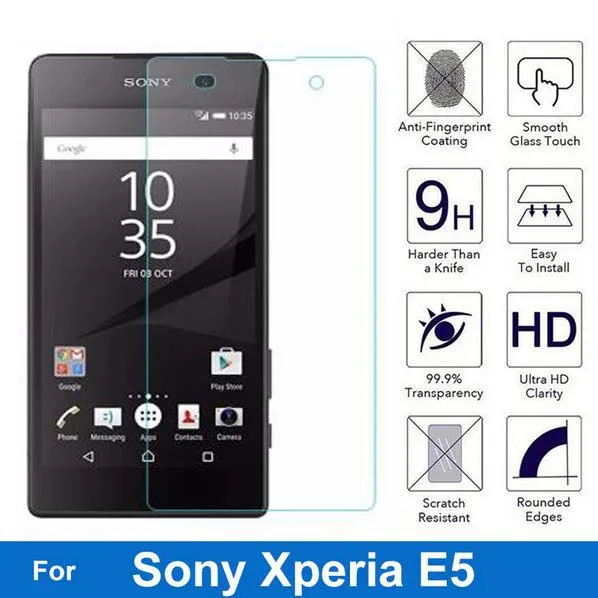 Защитное стекло закаленное 9H для Sony Xperia E5 F3311 F3313 LTE|tempered glass shower enclosure|tempered shelvingtempered
