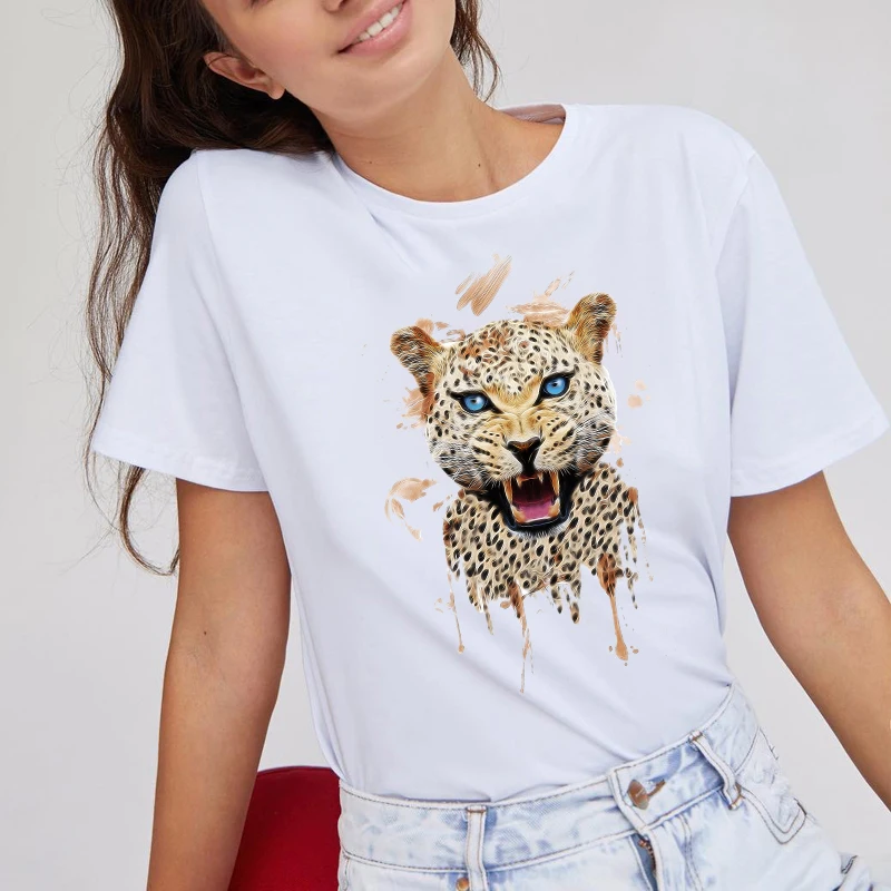 100% хлопок Эстетическая футболка милый кот мой ангел картина с леопардом цифровой