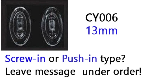 CY006 screw or push 500 шт./лот,, розничная и, очки, силиконовые носоупоры, различные типы и размеры, аксессуары для очков - Цвет: CY006 screw or push