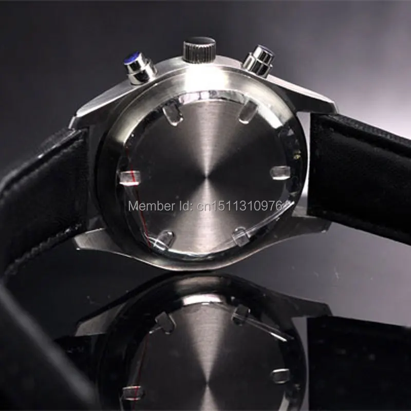 Мужские часы parnis с черным циферблатом винтажный стиль датой на день кварцевые