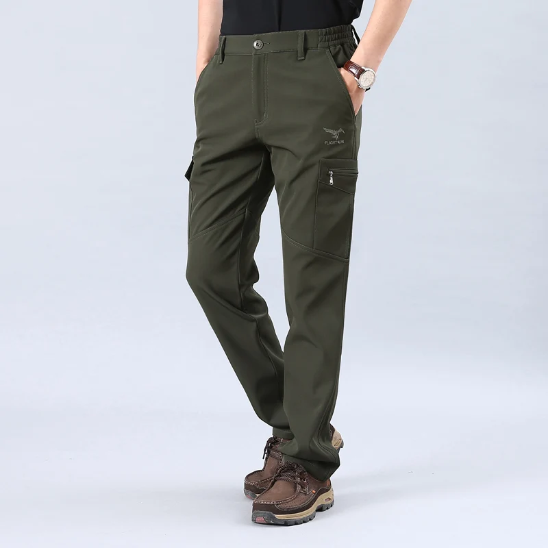 Army green Мужские быстросохнущие походные брюки для альпинизма и рыбалки, армейские треккинговые спортивные водонепроницаемые брюки, M-3XL - Цвет: Army green