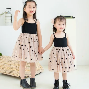 

Kids Dresses for Girls Fashion Sleeveless Star Print Tutu Splice Toddler Dress Kids Clothing 1 2 3 4 5 Years Infant Dresses