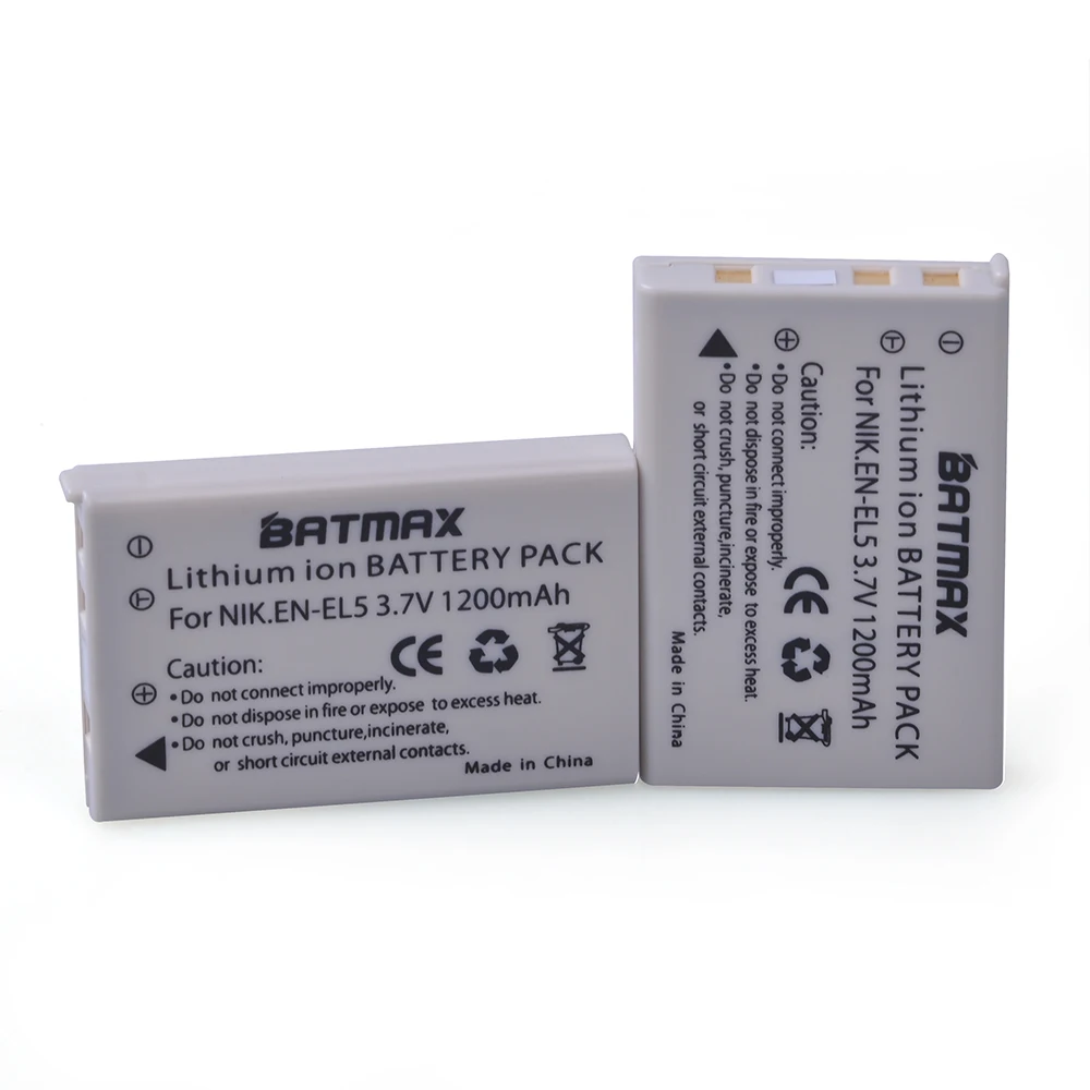 Batmax 2 шт. EN-EL5 батарея EN EL5 ENEL5 + ЖК-Зарядное устройство USB для NIKON Coolpix P530 P520 P510 P100 P500