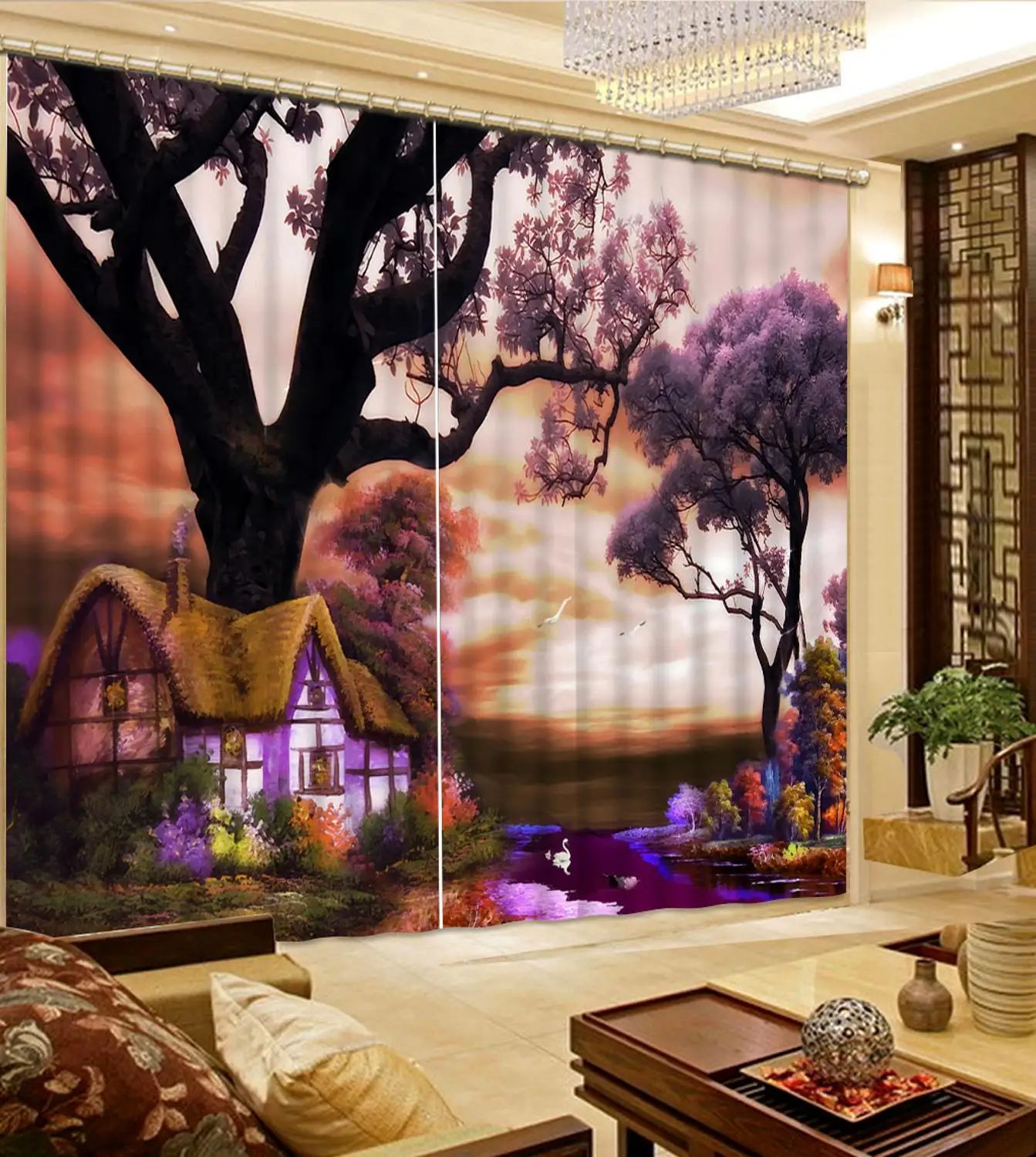 

european curtains customize curtain home window for living room bedroom Kid room Fantasy beautiful scenery photo print curtains
