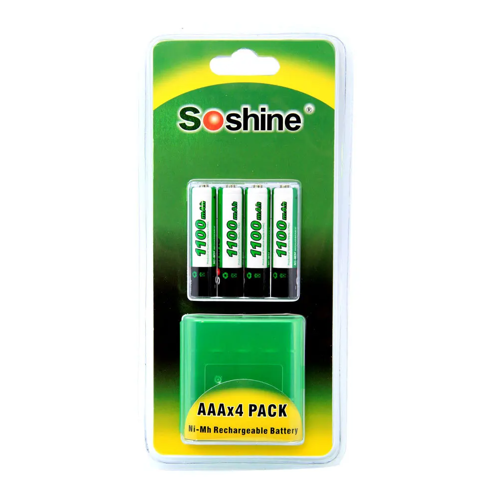 4 шт./упак. Soshine AA 2700 мАч 1 2 в Ni MH + шт/УП. AAA 1100 аккумуляторная батарея|Перезаряжаемые