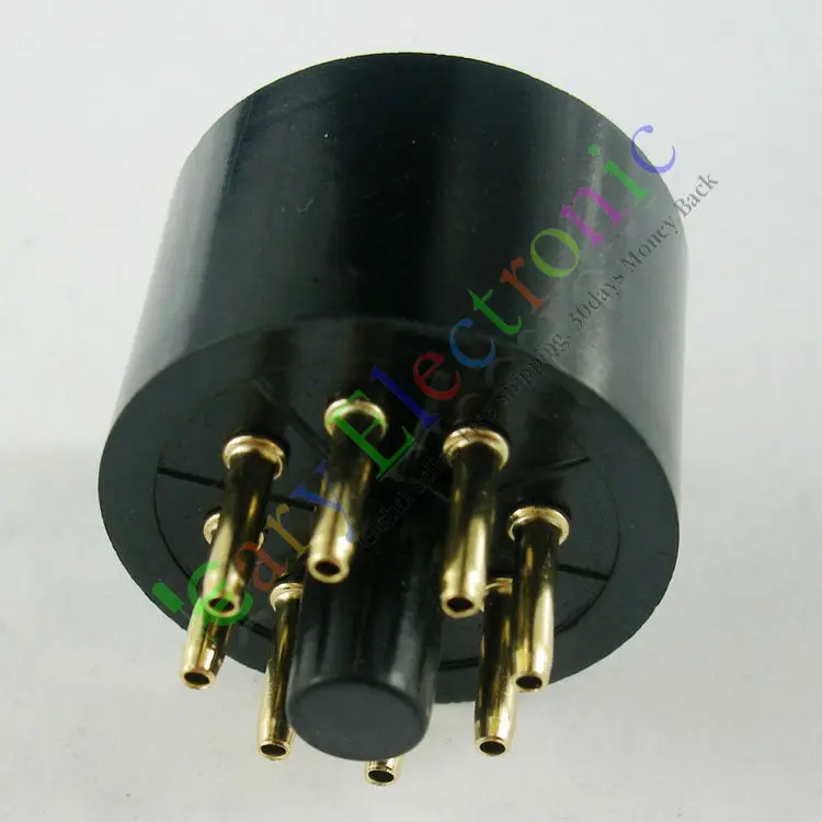 Wholesale and retail 8pc GOLD 8pin Bakelite tube socket valve base Triode Rectifier Fr KT88 EL34 6550 free shipping