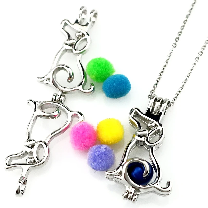 Серебряные бусины для собак K807 подвеска в клетку жемчуг аромадиффузор эфирного