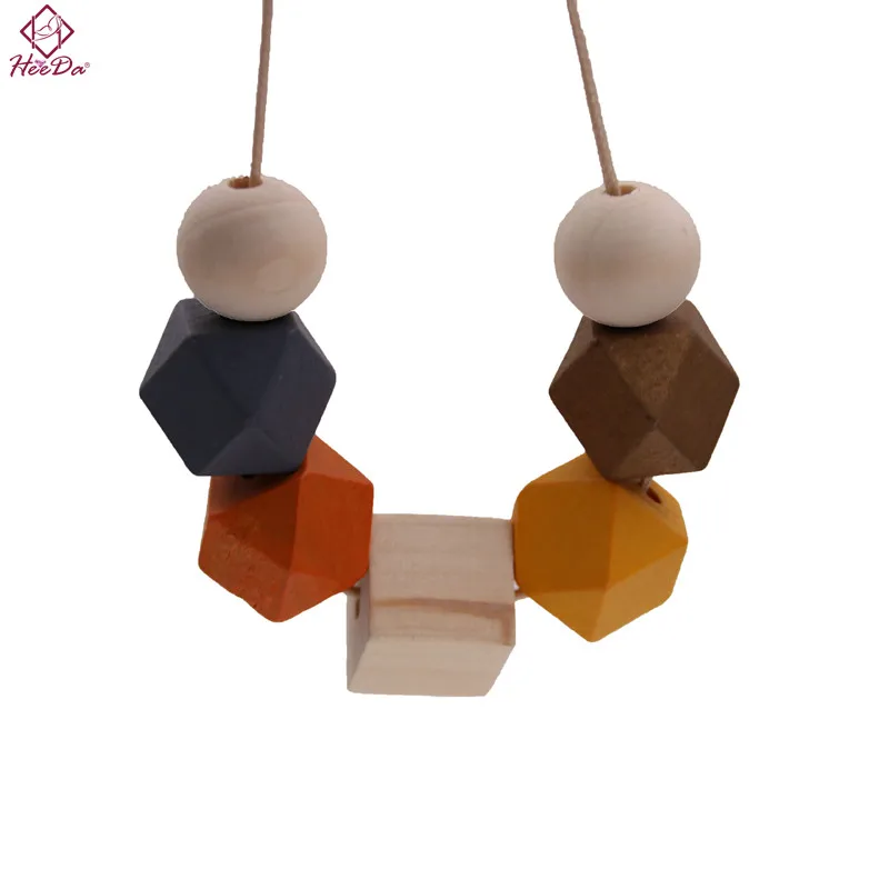 Женская Длинная подвеска из деревянных бусин Kpop ожерелье в стиле ретро с большим