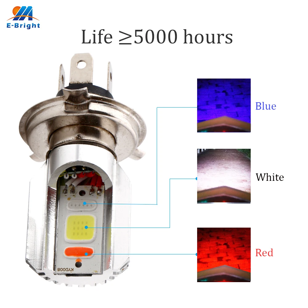 YM E Bright 2 шт. 9 80 в H4 фары для мотоцикла 12 Вт COB Светодиодный прожектор скутера 900LM