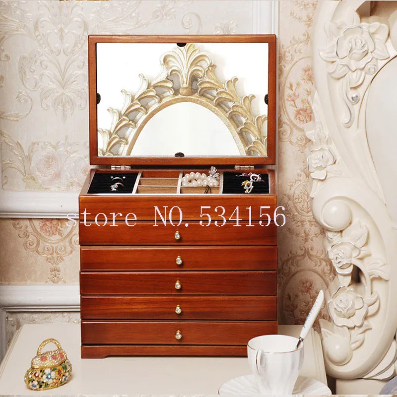 Mirror pearl brown Белая деревянная коробка для хранения ювелирных изделий, Подарочная коробка, Подарочная коробка для ювелирных украшений, Подарочная коробка для ювелирных изделий, деревянная упаковочная шкатулка - Цвет: Mirror pearl brown