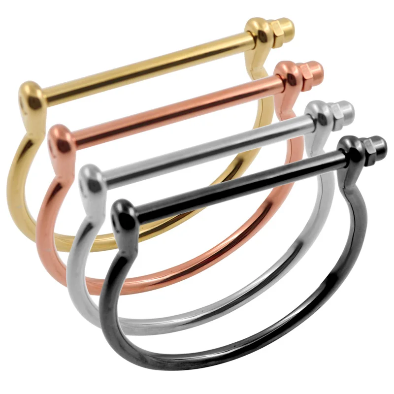Fashion Punk Love Bangle Bracelet Woman Men Horseshoe Bracelets Stainless Steel Wedding Party Charming Cuff Wristband Jewelry|cuff bracelets|fashion