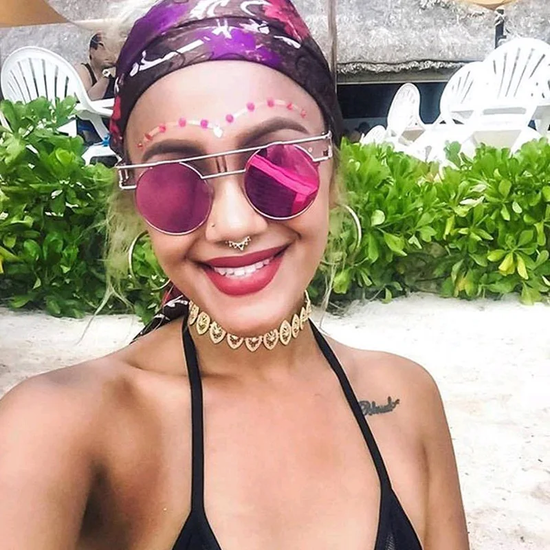 Солнцезащитные очки унисекс в стиле стимпанк готические круглые винтажные