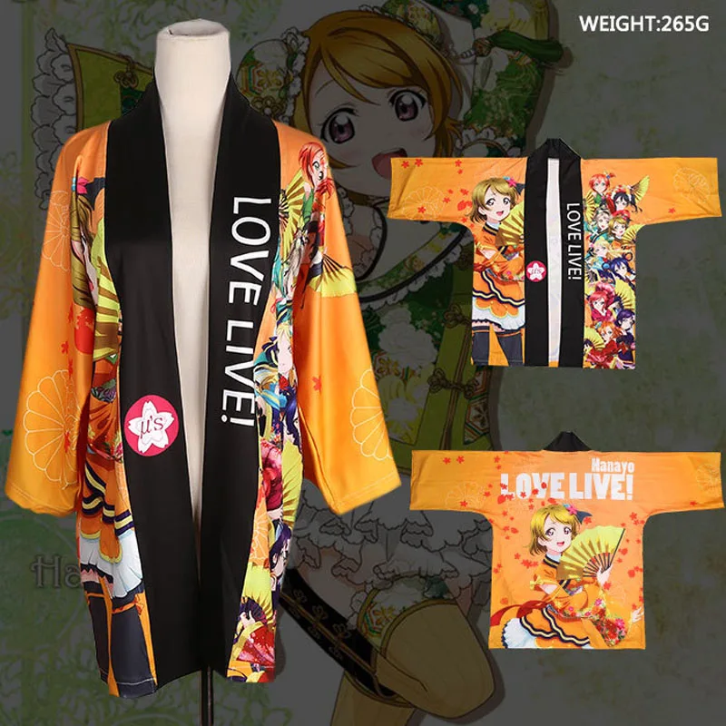 Love live Kousaka Honoka Minami Kotori плащ юката Косплей-костюм в стиле Love live! Японские мужские и женские кимоно повседневные Haori - Цвет: 15