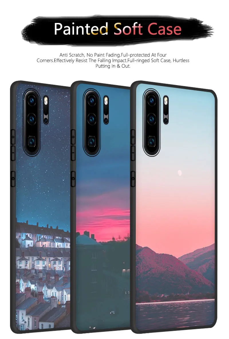 Soft Matte Case for Huawei P30 Pro / Painted Universe Stars Shockproof Cover Plus P 30 Fundas Bumper |
