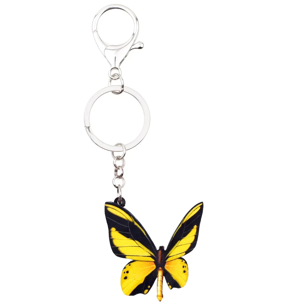 Брелки для ключей Bonsny акриловые брелки бабочки Ornithoptera женщин и девочек|Брелоки| |