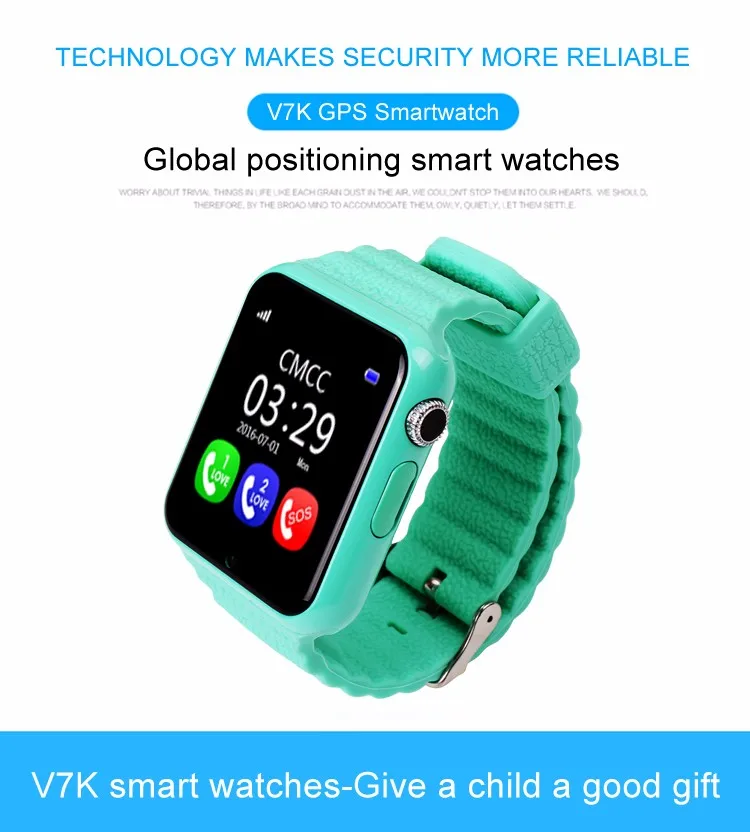 Gps Смарт-часы детские часы V7k с камерой/facebook SOS Вызов расположение DevicerTracker для ребенка безопасный анти-потерянный монитор