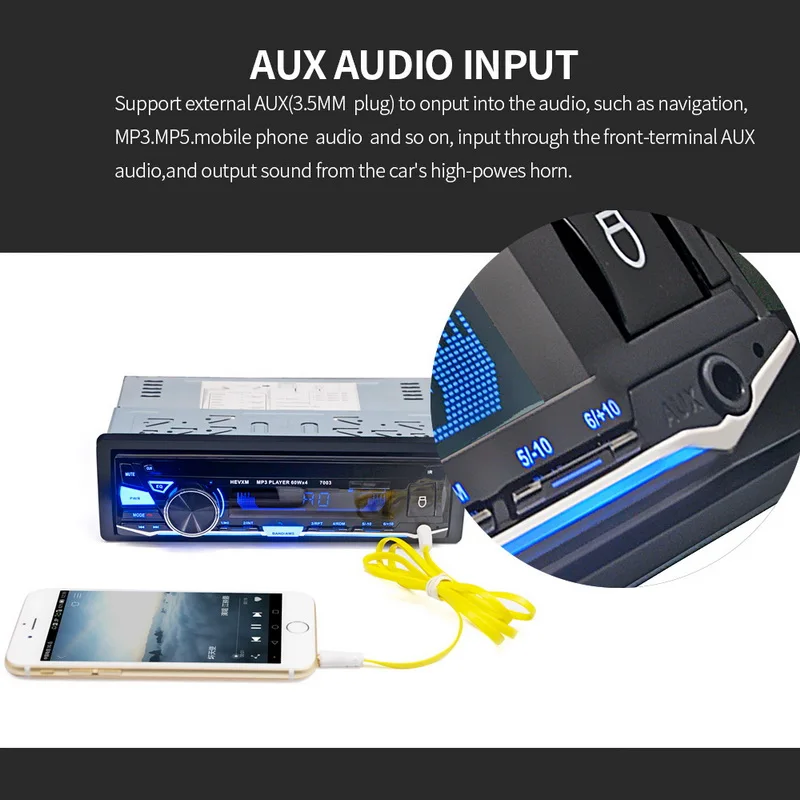 1 Din стерео аудио плеер автомобильный mp3 радио Кассетный рекордер 7003 12V In dash