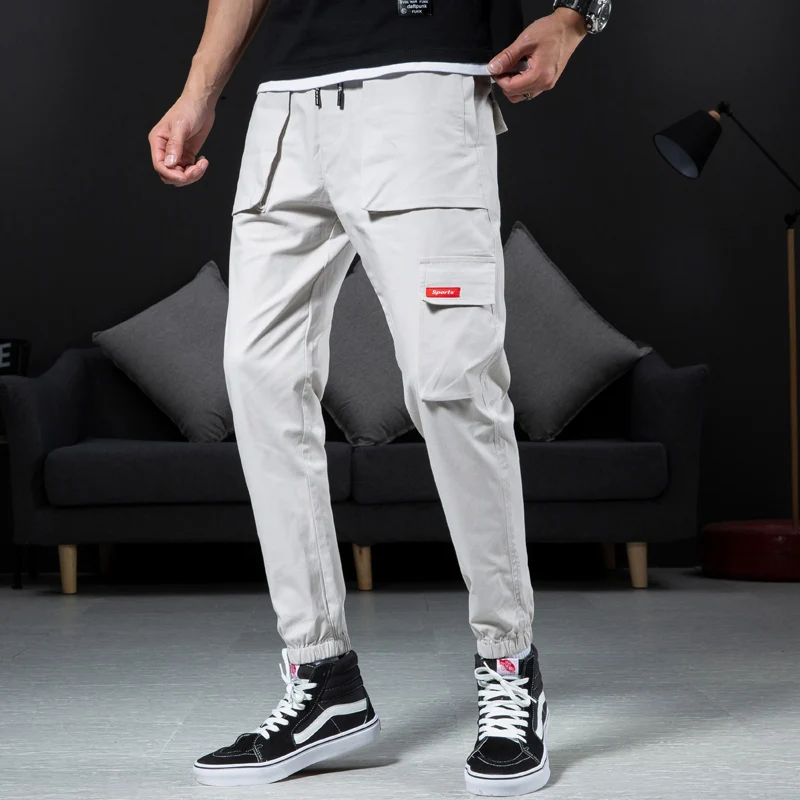 Новинка Мужские штаны-шаровары с боковыми карманами 2018 хип-хоп стиль