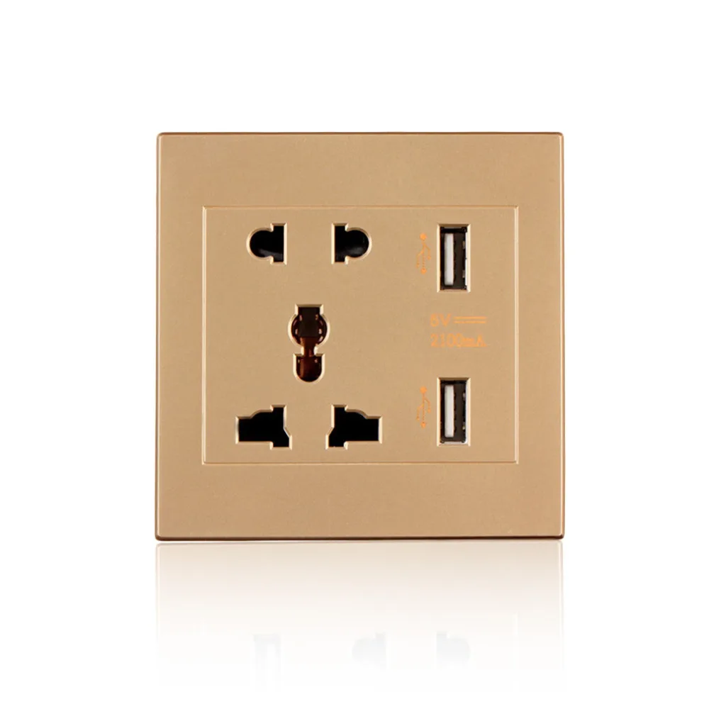 Универсальная USB настенная розетка AC 110 250V US UK EU AU 2 порта 5 0 V зарядное устройство