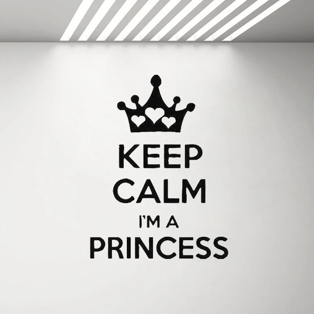 

Keep Calm Im A Princess Wall Decals Quote Baby Girls Room Vinyl Sticker Bedroom Сrown Nursery Home Decor Art Murals G630