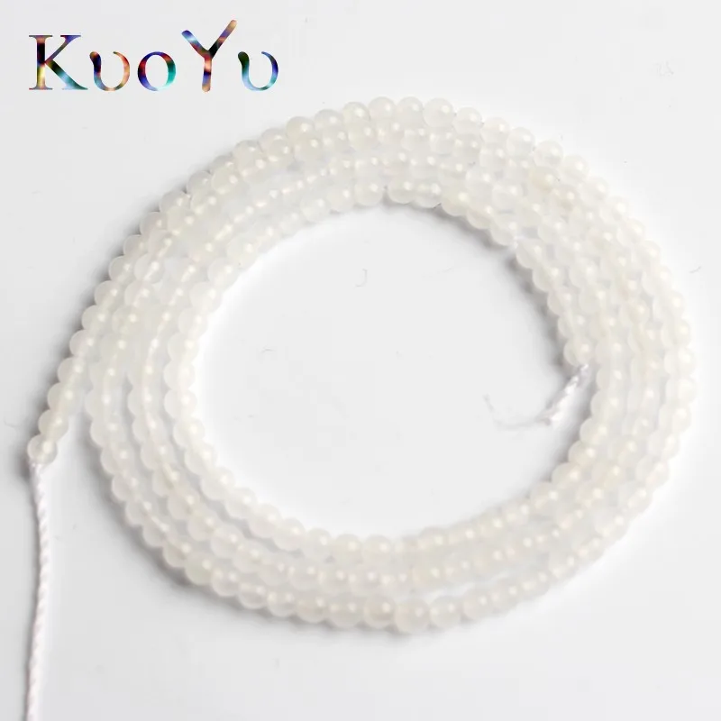 White jade Натуральный камень кварц кристалл Агаты Jaspers Амазонит Круглые бусины для самостоятельного изготовления ювелирных изделий браслет аксессуары 15 ''2 мм 3 мм - Цвет: White jade