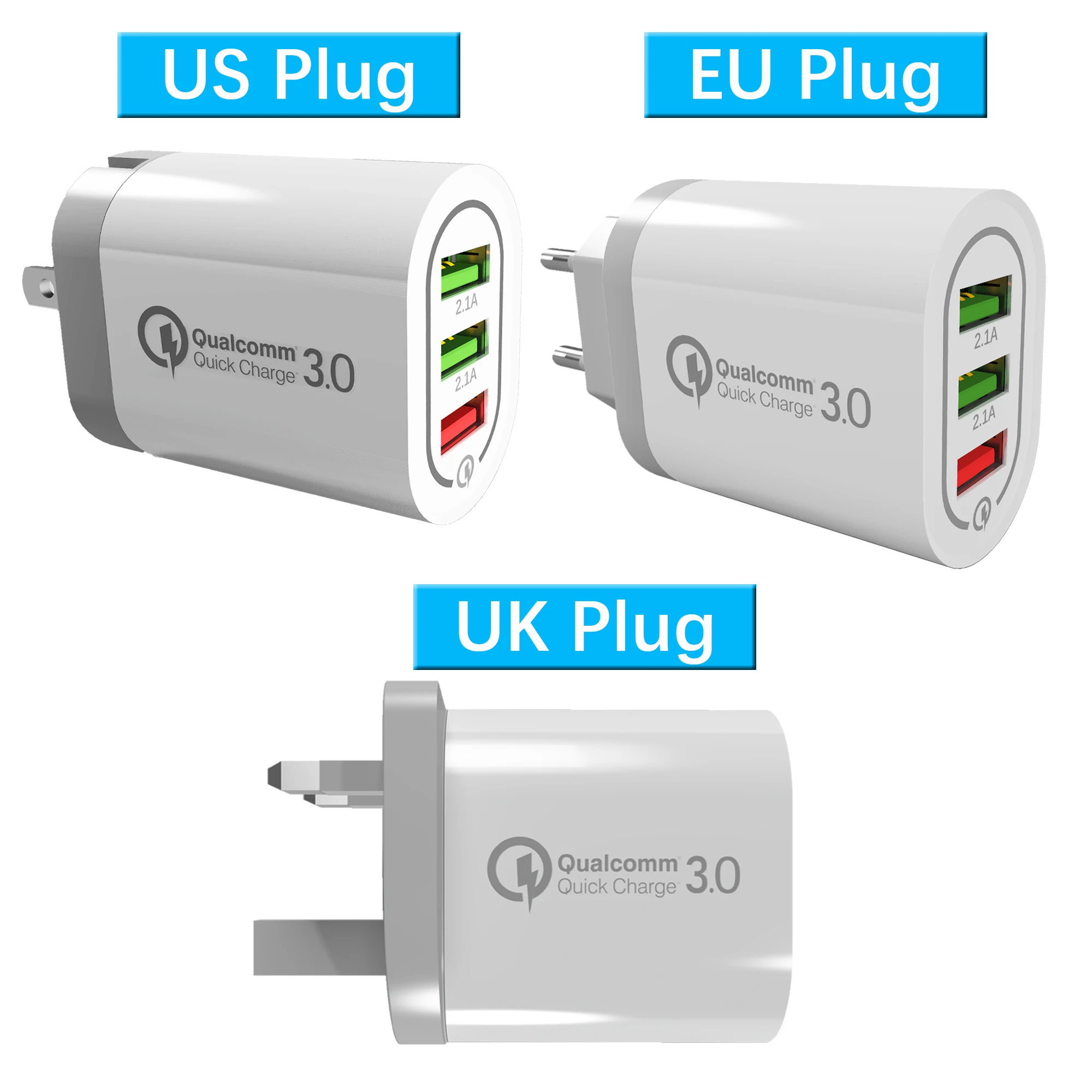 

Зарядное устройство сетевое с USB-портами и поддержкой быстрой зарядки, 300 шт.