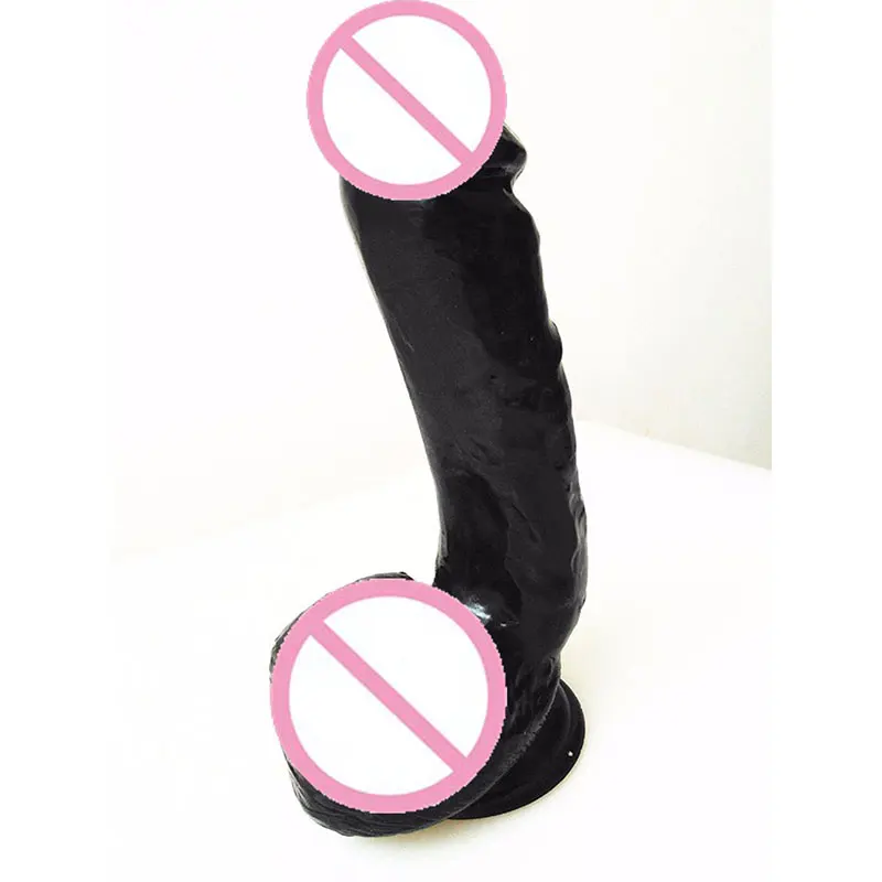 Черный реалистичный огромный брикет дилдо Пенис длинный лошадиный с присоской