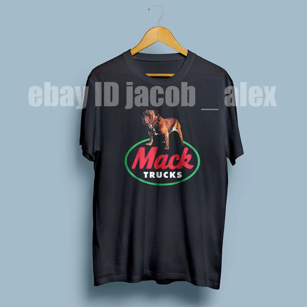 Мак грузовик Винтаж логотип Для Мужчин's Gildan черная футболка Размеры S-XXL |