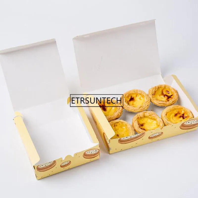 Бумажный пакет для продуктов упаковочная бумага коробка яйцо Tart/печенье/пончик/десертная упаковка бумажная картонная коробка