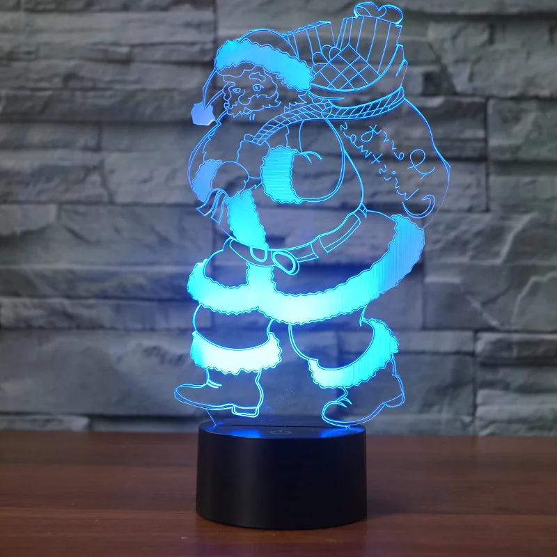 2019 NEW 7 color Touch changing 3D Lamp Santa Claus gift for children Led Night light Furniture Decorative lamp kids | Освещение