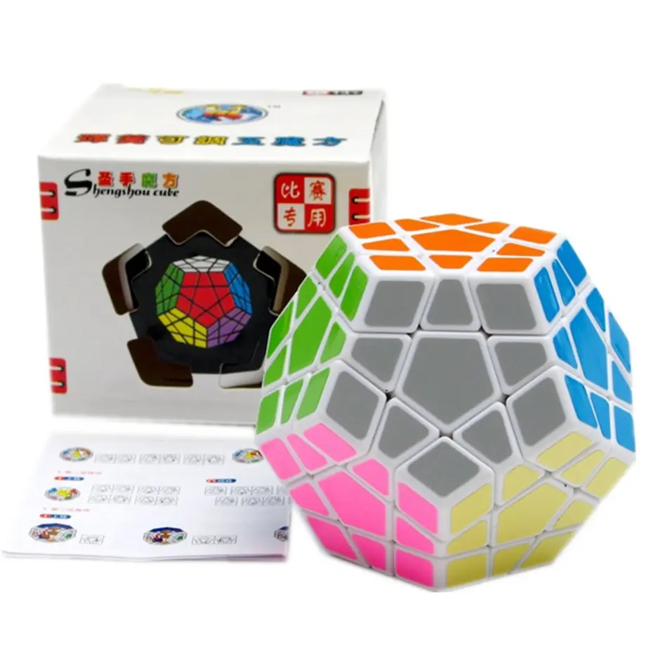 Shengshou 3x3 кубик рубика Megaminx черный белый стикер 3x3x3 магический куб-мегаминкс 3 слоя