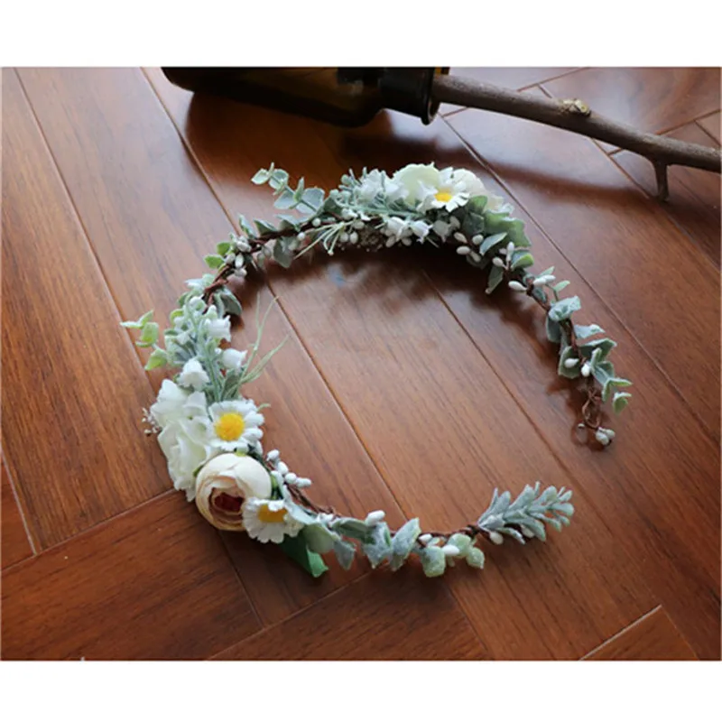 CC Engagement Jewelry Tiara Crown Fairy White Rose Leaf Wedding Hair Accessories For Bridal Seaside Beach Party Gifts Diy mq039 |