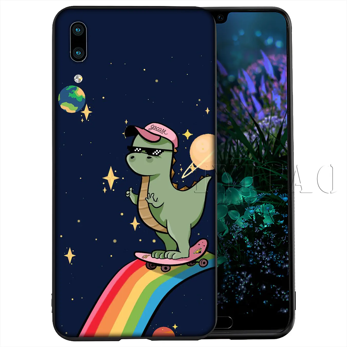 Мягкий силиконовый чехол для телефона IYICAO Dinosaur Unicorn Для Huawei Y9 Y7 Y6 Prime 2019 Honor 20 8C 8X 8 9