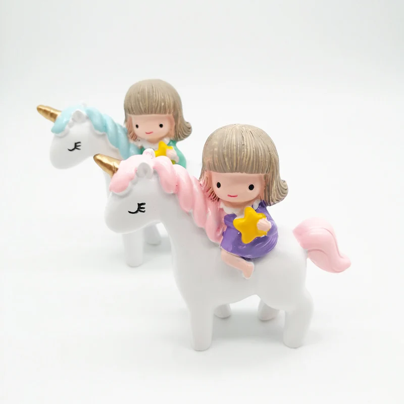 Единорог и девочка торт Топпер С Днем Рождения ручной работы резиновый орнамент