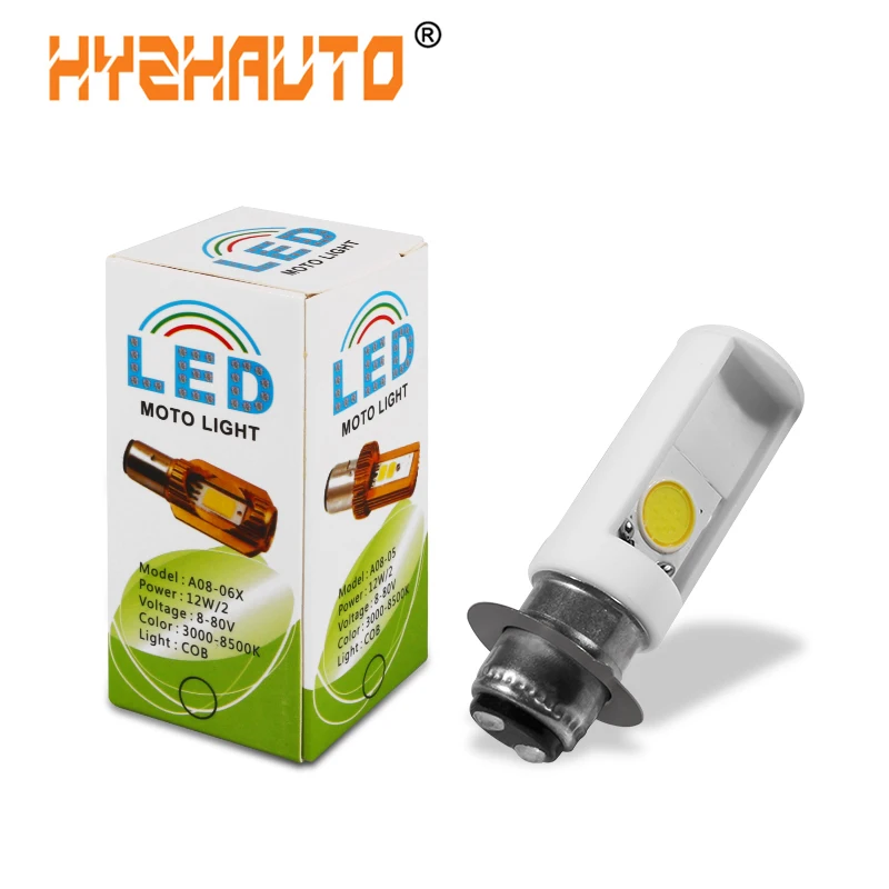 HYZHAUTO 1 шт. P15D светодиодная фара для мотоцикла H6M PX15D искусственная скутера белый