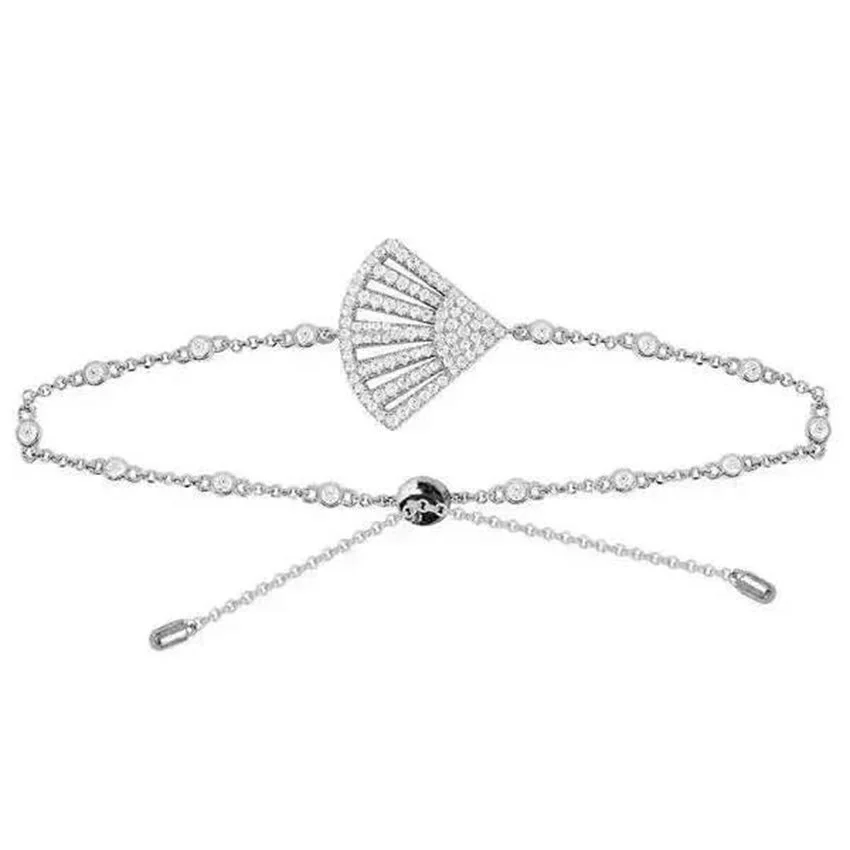 Роскошный AB циркониевый браслет-цепочка из стерлингового серебра 925 пробы с