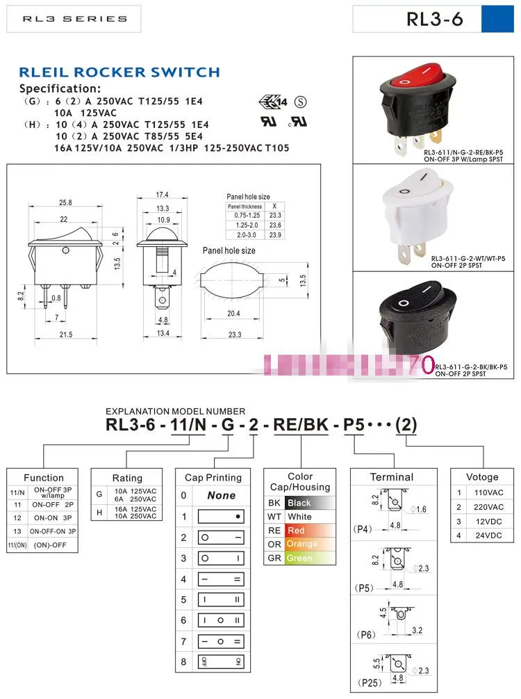 

100% RL3-611-G-2-BK 2pin RL3-611