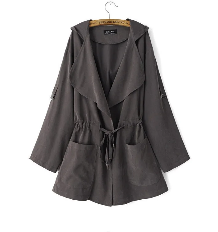 Пальто кардиган осень хлопок смесь карман длинный рукав воротник с отворотом