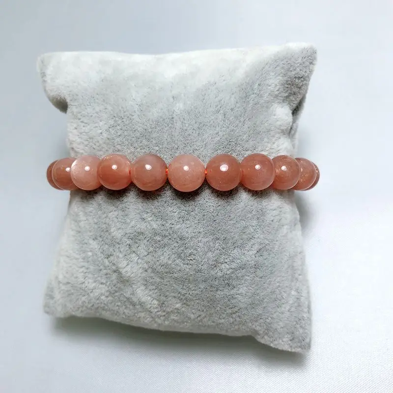 Натуральный Солнечный Камень оранжевый Лабрадорит эластичный браслет из бусин