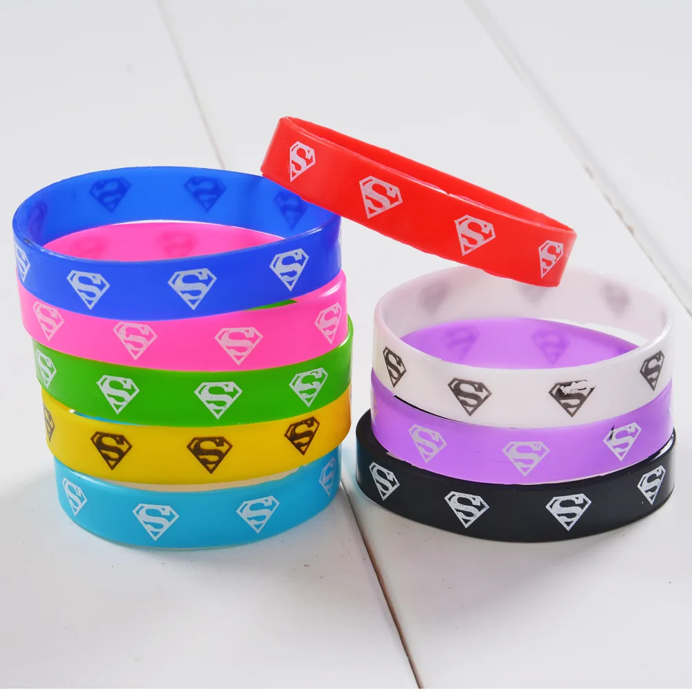 Оптовая продажа 100 шт. модные силиконовые резиновые браслеты разных цветов